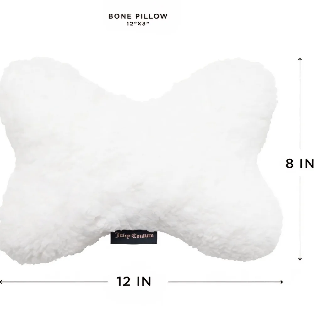 #2493 Juicy Couture Turquoise Blue Dog Blanket Sherpa Bone Shaped Pillow